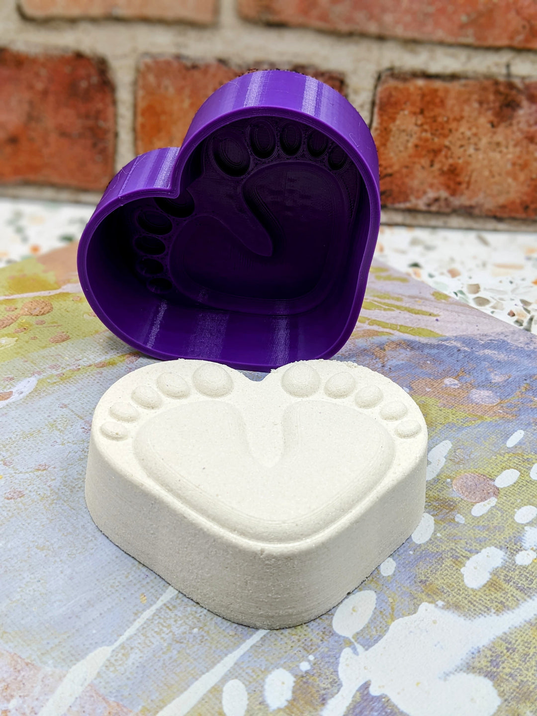 Baby Foot Heart Hybrid Bath Bomb Mold