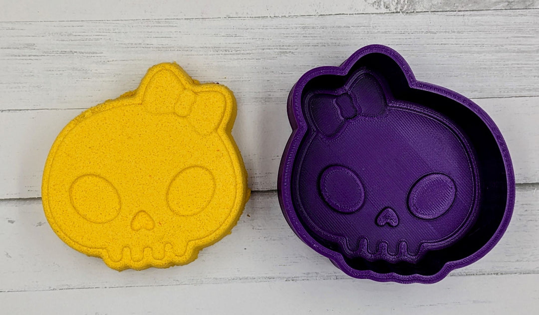 Skull Bow Hybrid Bath Bomb Mold