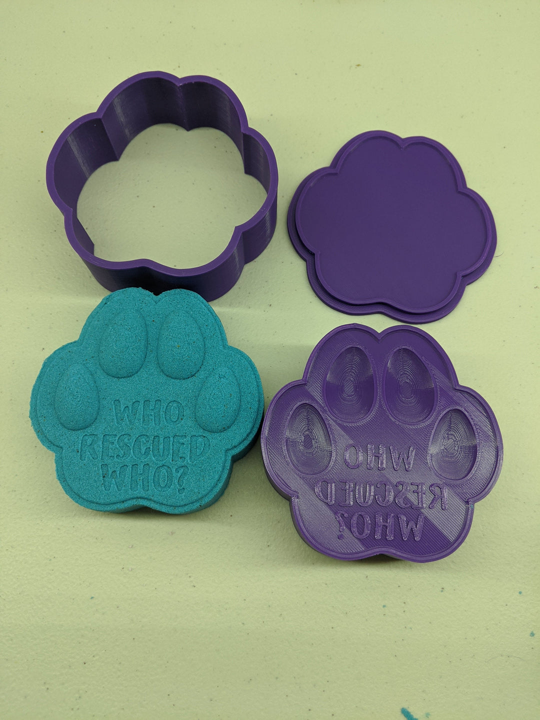 Who Rescued Who? Dog Paw Print Bath Bomb Mold