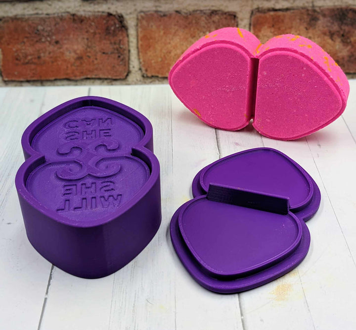 She Can She Will Heart Breakapart Bath Bomb Mold